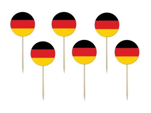 Cake toppers German flag - 6 pcs