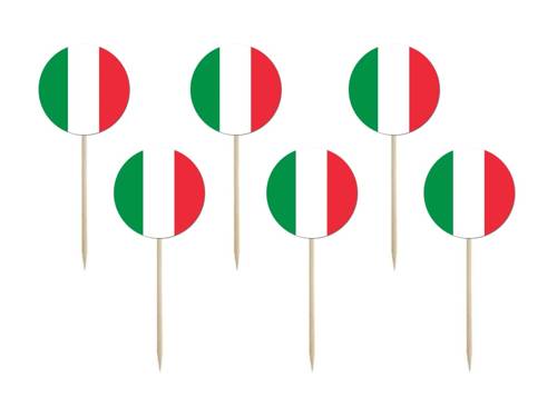 Cake toppers Italian flag - 6 pcs