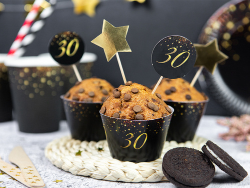 Cake toppers Sparkling 30th - 6 pcs