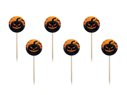 Cake toppers birthday Dark Pumpkin - 6 pcs