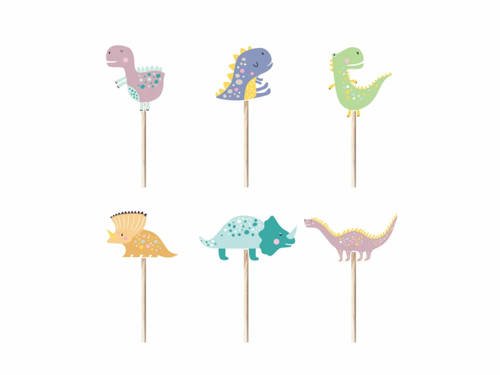 Cake toppers birthday Dinosaurs - 6 pcs