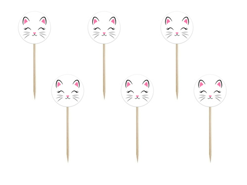 Cake toppers birthday Kitty - 6 pcs