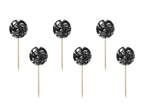 Cake toppers birthday Skulls - 6 pcs