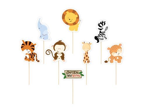 Cake toppers birthday Zoo - 8 pcs