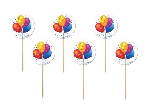 Cake toppers birthday balloons - 6 pcs