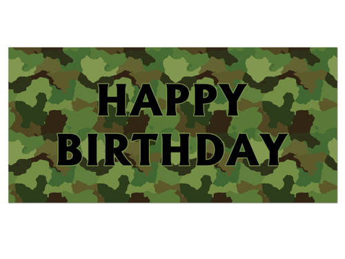 Camouflage birthday poster - 70x33 cm