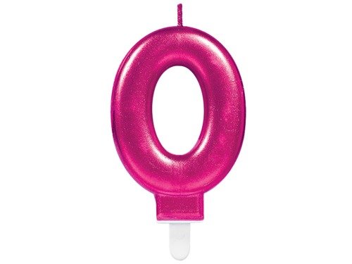 Candle number "0" - pink - 1 pc