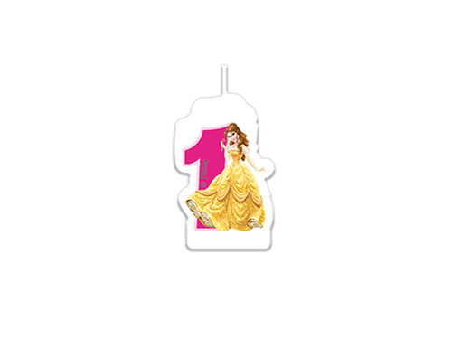 Candle number 1 Princess & Animals - 1 pc