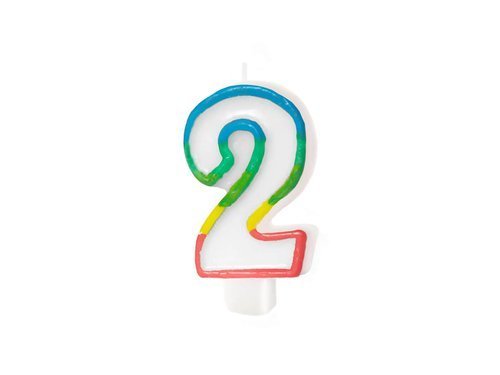 Candle number "2" - 1 pc