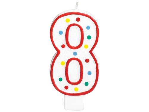 Candle number "8" - 1 pc