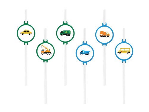 Cars straws - 6 pcs