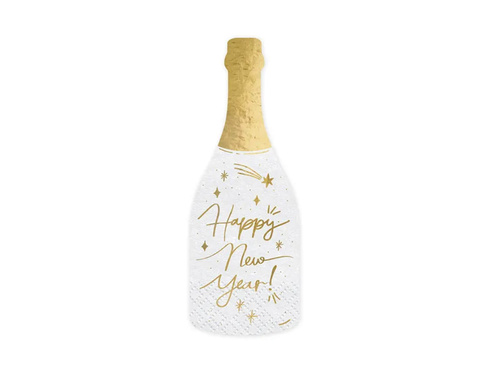 Champagne Happy New Year napkins - 7 x 19 cm - 20 pcs.