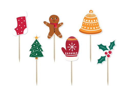 Christmas Partypicks - 7 cm - 6 pcs