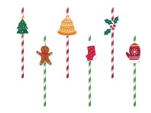 Christmas straws - 6 pcs