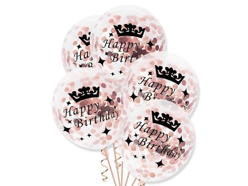 Clear Latex Balloons with confetti - 30 cm - 100 pcs