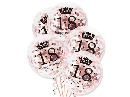 Clear Latex Balloons with confetti - 30 cm - 100 pcs