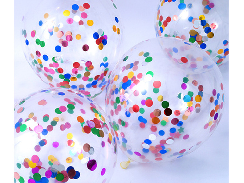Clear Latex Balloons with confetti - 30 cm - 100 pcs