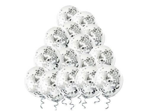 Clear Latex Balloons with confetti - 30 cm - 100 pcs