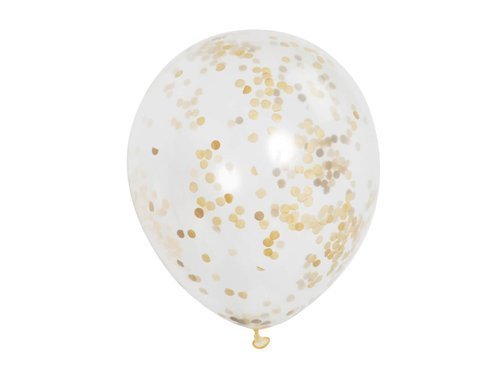 Clear Latex Balloons with confetti - 30 cm - 6 pcs
