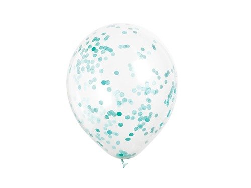 Clear Latex Happy Birthday Balloons with confetti - 30 cm - 6 pcs