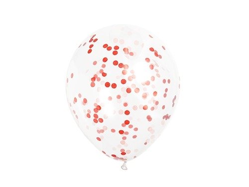 Clear Latex Happy Birthday Balloons with confetti - 30 cm - 6 pcs