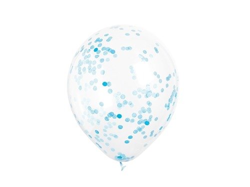 Clear Latex Happy Birthday Balloons with confetti - 30 cm - 6 pcs