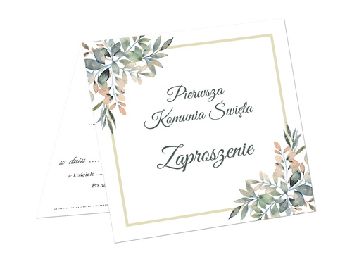 Comunion invitation card & envelope - 6 pcs