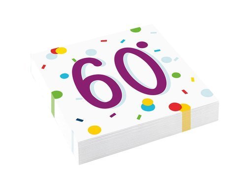 Confetti Birthday 60th Luncheon Napkins - 20 pcs