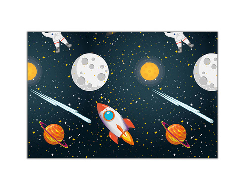 Cosmos birthday tablecloth - 120 x 180 cm - 1 pc.