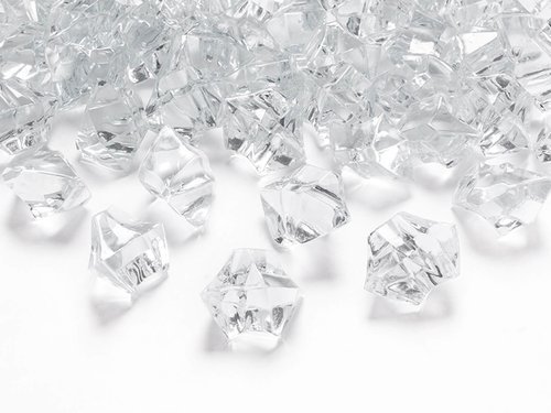 Crystal ice, 2,5 x 2,1 cm, colourless, 50 pcs, 1 packet