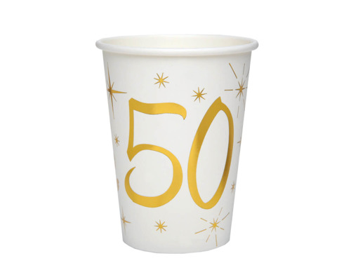 Cups for 50th birthday 50th - 10 pcs.