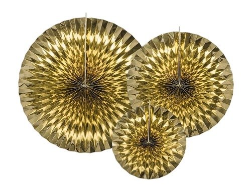 Decorative Rosettes, gold - 3 pcs