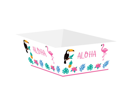 Decorative boxes for chips, crisps Aloha Party - 4 pcs