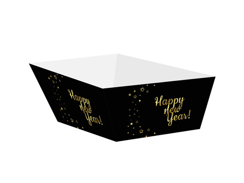 Decorative boxes for chips, crisps Happy New Year Golden Stars - 4 pcs