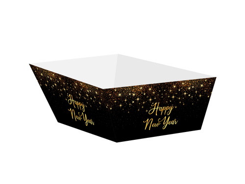 Decorative boxes for chips, crisps Happy New Year Golden Stars - 4 pcs