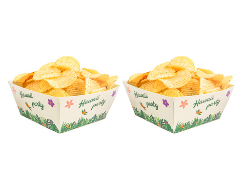 Decorative boxes for chips, crisps Hawaii Party - 4 pcs