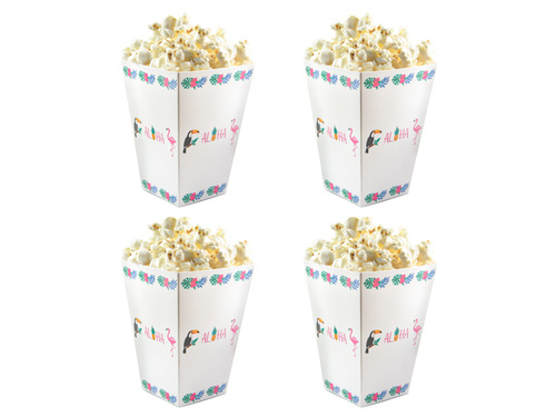Decorative boxes for popcorn Aloha Party - 6 pcs
