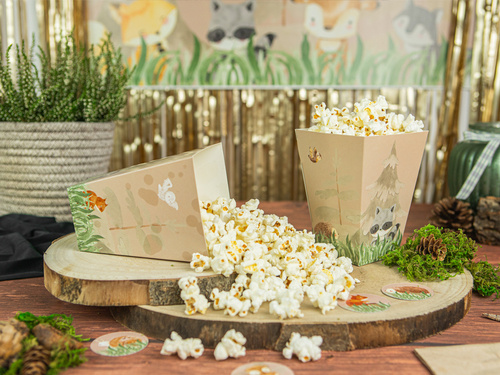 Decorative boxes for popcorn Forest Animals - 6 pcs