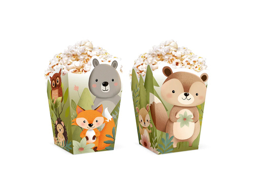 Decorative boxes for popcorn Forest frineds - 6 pcs