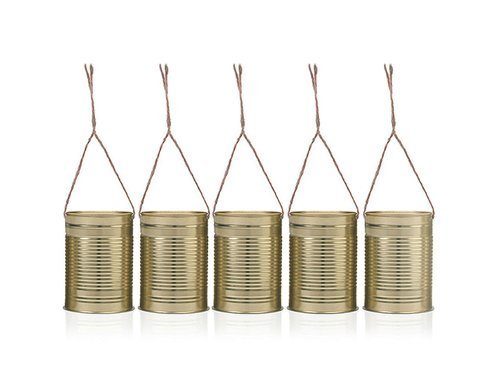 Decorative cans, gold, 10 x 7cm, 5 pcs