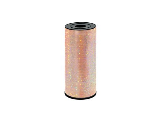 Decorative ribbon - holographic glitter - rose gold - 92 m