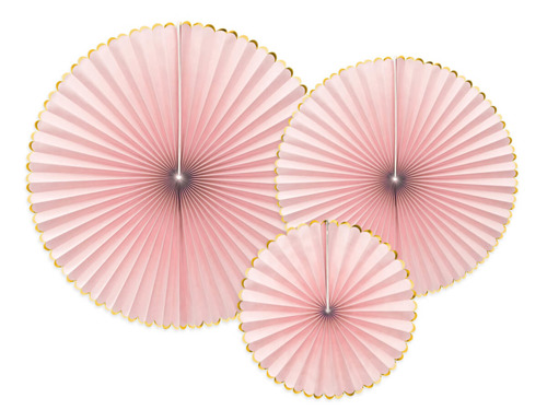 Decorative rosettes, pink - 3 pcs