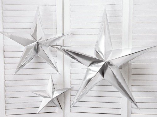 Decorative white stars - 6 pcs