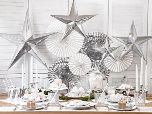 Decorative white stars - 6 pcs