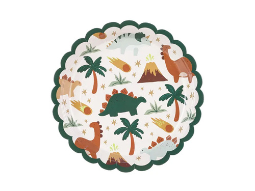 Dino Fun Party Paper Plates - 18 cm - 6 pcs