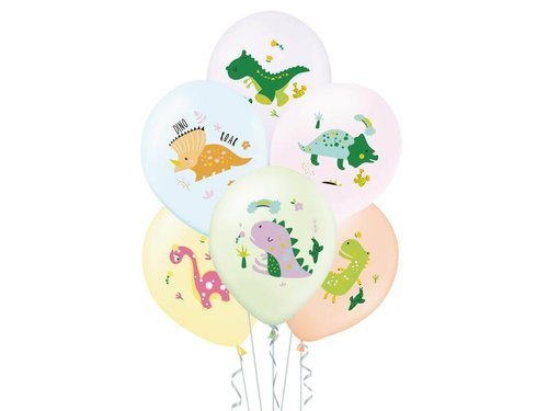 Dinosaurs Latex Balloons - 30 cm - 6 pcs