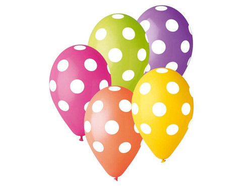 Dots Latex Balloons - 30 cm - 5 pcs