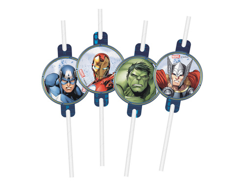 Drinking straws Avengers - 4 pcs