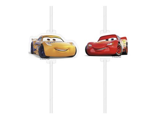 Drinking straws Cars - 4 pcs