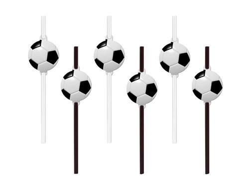 Drinking straws Football Party - 6 pcs